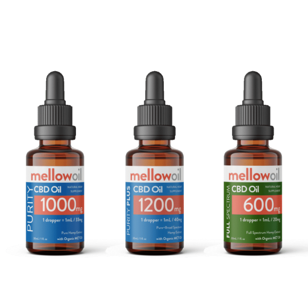 3 Bottle Starter Bundle with 600mg Full Spectrum, 1200mg Purity Plus Broad Spectrum & 1000mg Purity CBD Tinctures