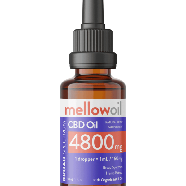 Mellow Oil Broad Spectrum CBD Tincture 30ml with 4800mg Cannabidiol / 160mg CBD per mL