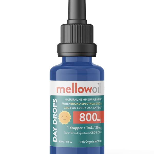 Mellow Oil Day Drops: 800mg of Cannabinoids per mL with Pure + Full Spectrum CBD and CBG